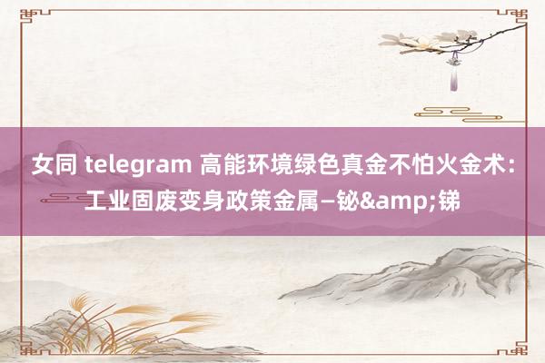 女同 telegram 高能环境绿色真金不怕火金术：工业固废变身政策金属—铋&锑