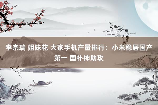 李宗瑞 姐妹花 大家手机产量排行：小米稳居国产第一 国补神助攻