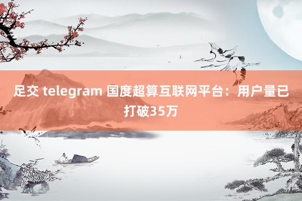 足交 telegram 国度超算互联网平台：用户量已打破35万