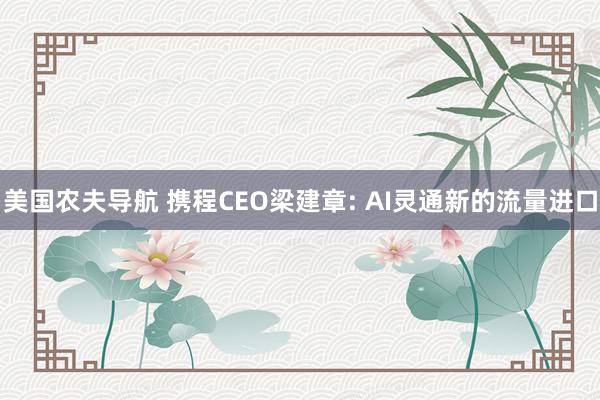 美国农夫导航 携程CEO梁建章: AI灵通新的流量进口