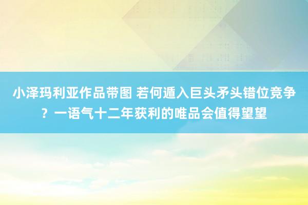 小泽玛利亚作品带图 若何遁入巨头矛头错位竞争？一语气十二年获利的唯品会值得望望